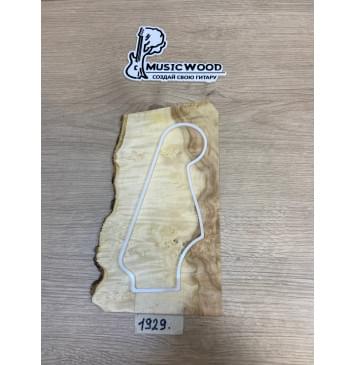 Клён Американский Каповый заготовка накладки на головку грифа Смешанный АА Кап АА 4.5х125-115х245-220 мм-3