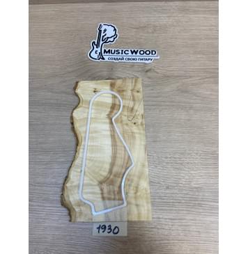 Клён Американский Каповый заготовка накладки на головку грифа Смешанный АА Кап А 3.5х115-105х225 мм-1