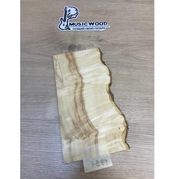 Клён Американский Каповый заготовка накладки на головку грифа Смешанный АА Кап АА 3.5х115-100х225 мм-4
