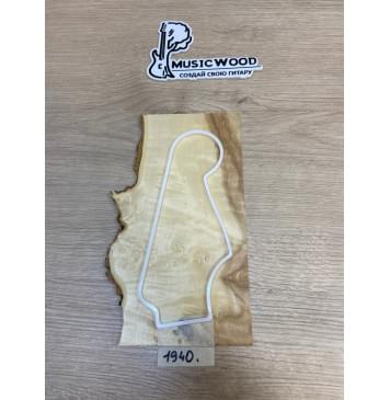 Клён Американский Каповый заготовка накладки на головку грифа Смешанный АА Кап А 4х110-100х225 мм-1