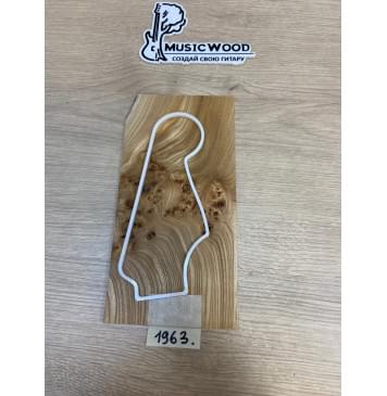 Карагач Кап заготовка накладки на головку грифа Смешанный ААА Кап ААА 4х120-110х235 мм-0