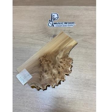 Карагач Кап заготовка накладки на головку грифа Смешанный ААА Кап ААА 4х145-95х255 мм-3