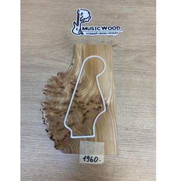 Карагач Кап заготовка накладки на головку грифа Смешанный ААА Кап ААА 3х145-100х255 мм-3