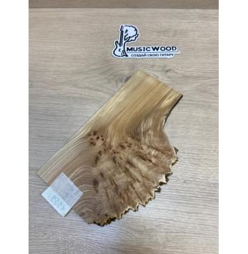 Карагач Кап заготовка накладки на головку грифа Смешанный ААА Кап ААА 5х145-110х255 мм-3