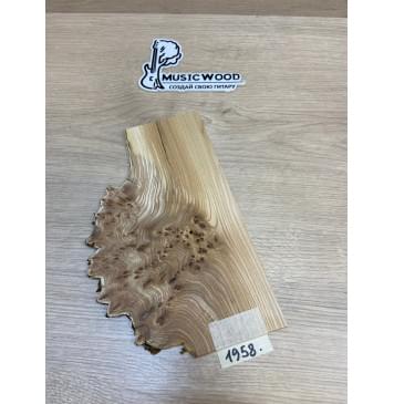 Карагач Кап заготовка накладки на головку грифа Смешанный ААА Кап ААА 4.5х145-85х255 мм-0