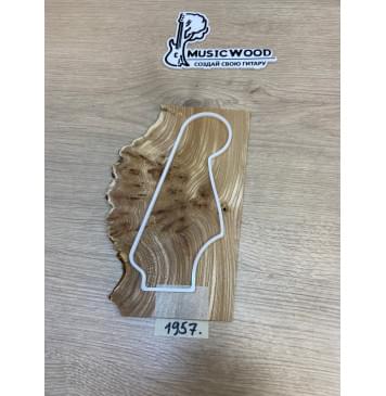 Карагач Кап заготовка накладки на головку грифа Смешанный ААА Кап ААА 4.5х130-95х220-215 мм-0