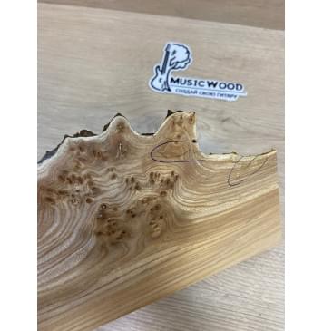 Карагач Кап заготовка накладки на головку грифа Смешанный АА Кап АА 4.5х110-80х220 мм-5