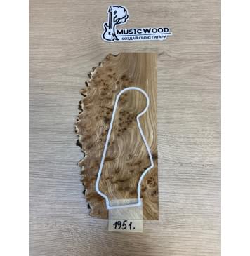 Карагач Кап заготовка накладки на головку грифа Смешанный АА Кап ААА 4х122-90х280 мм-0