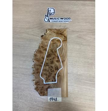 Карагач Кап заготовка накладки на головку грифа Смешанный ААА Кап ААА 4х130-90х275 мм-0