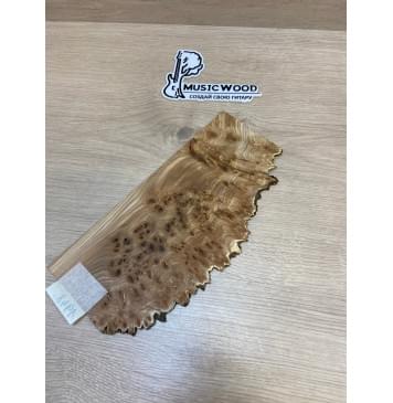 Карагач Кап заготовка накладки на головку грифа Смешанный ААА Кап ААА 4х130-90х275 мм-3