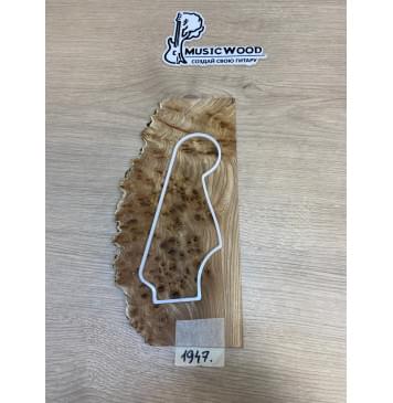 Карагач Кап заготовка накладки на головку грифа Смешанный ААА Кап ААА 4х125х280 мм-1