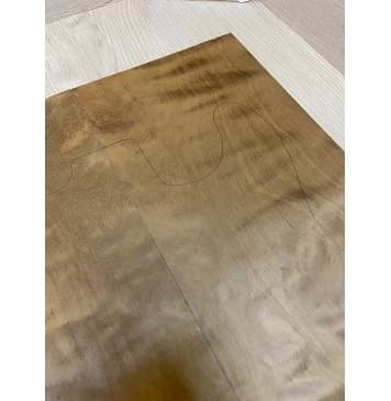 Берёза Пламенная Печеная 180гр заготовка на топ Тангент ААА Волна А 8х177х495 мм - 2 шт.(книжкой)-4