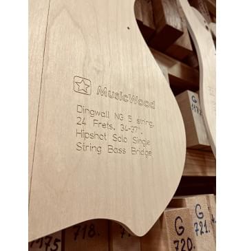 Dingwall NG 5 string, 24 лада, 34-37", Hipshot Solo Single String Bass Bridge, полный комплект для фрезеровки гитары, фанера 8мм-6