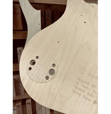 Dingwall NG 5 string, 24 лада, 34-37", Hipshot Solo Single String Bass Bridge, полный комплект для фрезеровки гитары, фанера 8мм-11