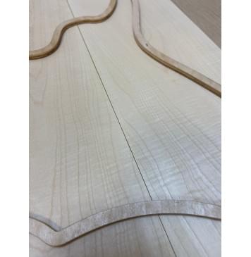 Клён Белый Явор, Волнистый заготовка на топ для Тревел гитары Тангент ААА Волна А 11х150х510-505 мм - 2 шт (книжкой)-5