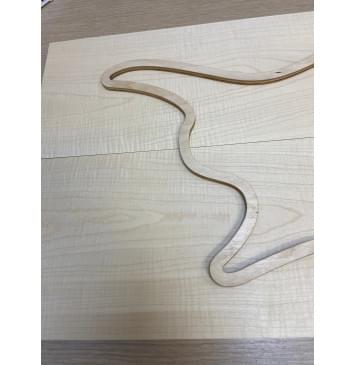 Клён Белый Явор, Волнистый заготовка на топ для Тревел гитары Тангент ААА Волна А 11х150х510-505 мм - 2 шт (книжкой)-6