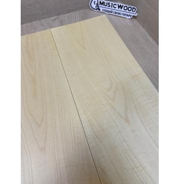 Клён Белый Явор, Волнистый заготовка на топ для Тревел гитары Тангент ААА Волна А 11х150х510-505 мм - 2 шт (книжкой)-14