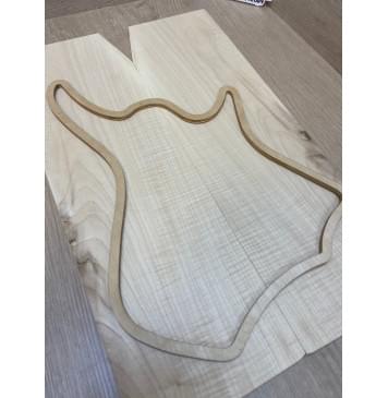 Клён Белый Явор, Волнистый заготовка на топ для Тревел гитары Смешанный АА Волна АА 12х150-140х480 мм - 2 шт (книжкой)-5