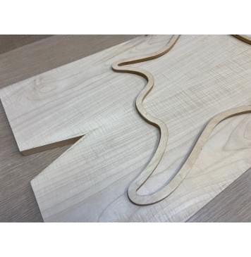 Клён Белый Явор, Волнистый заготовка на топ для Тревел гитары Смешанный АА Волна АА 12х150-140х480 мм - 2 шт (книжкой)-7