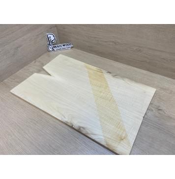 Клён Белый Явор, Волнистый заготовка на топ для Тревел гитары Смешанный АА Волна АА 12х150-140х480 мм - 2 шт (книжкой)-13