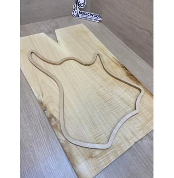 Клён Белый Явор, Волнистый заготовка на топ для Тревел гитары Смешанный АА Волна АА 12х150-140х480 мм - 2 шт (книжкой)-16