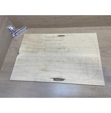 Клён Белый Явор, Волнистый заготовка на топ Радиал А Волна АА 14х180х545 мм - 2 шт (книжкой) Уценка-потемнения,сучок-0