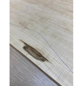 Клён Белый Явор, Волнистый заготовка на топ Радиал А Волна АА 14х180х545 мм - 2 шт (книжкой) Уценка-потемнения,сучок-4