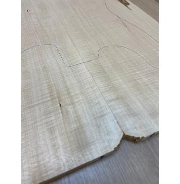 Клён Белый Явор, Волнистый заготовка на топ Радиал А Волна АА 14х180х545 мм - 2 шт (книжкой) Уценка-потемнения,сучок-6