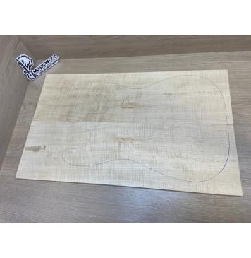 Клён Белый Явор, Волнистый заготовка на топ Радиал А Волна ААА 14х180х600 мм - 2 шт (книжкой) Уценка-потемнения,сучок-2