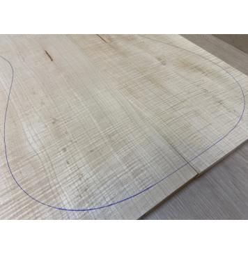 Клён Белый Явор, Волнистый заготовка на топ Радиал А Волна ААА 14х180х600 мм - 2 шт (книжкой) Уценка-потемнения,сучок-4