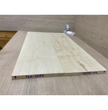 Клён Белый Явор, Волнистый заготовка на топ Радиал А Волна ААА 14х180х600 мм - 2 шт (книжкой) Уценка-потемнения,сучок-5