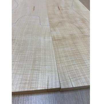 Клён Белый Явор, Волнистый заготовка на топ Радиал А Волна ААА 14х180х600 мм - 2 шт (книжкой) Уценка-потемнения,сучок-6