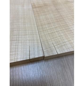 Клён Белый Явор, Волнистый заготовка на топ Радиал А Волна ААА 14х180х600 мм - 2 шт (книжкой) Уценка-потемнения,сучок-9