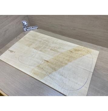 Клён Белый Явор, Волнистый заготовка на топ Радиал А Волна ААА 14х180х600 мм - 2 шт (книжкой) Уценка-потемнения,сучок-13