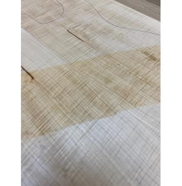 Клён Белый Явор, Волнистый заготовка на топ Радиал А Волна ААА 14х180х600 мм - 2 шт (книжкой) Уценка-потемнения,сучок-8