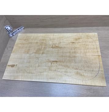 Клён Белый Явор, Волнистый заготовка на топ Радиал А Волна ААА 14х180х600 мм - 2 шт (книжкой) Уценка-потемнения,сучок-0