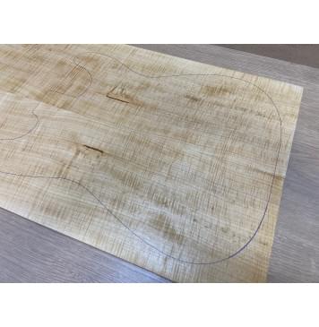 Клён Белый Явор, Волнистый заготовка на топ Радиал А Волна ААА 14х180х600 мм - 2 шт (книжкой) Уценка-потемнения,сучок-15