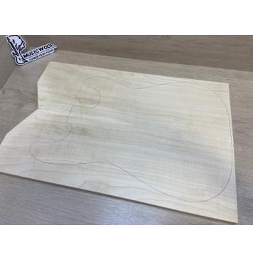 Клён Белый Явор, Волнистый заготовка на топ Смешанный АА Волна ААА 18х177х530-495 мм - 2 шт (книжкой) Уценка-потемнения с обратной стороны,сучок-3