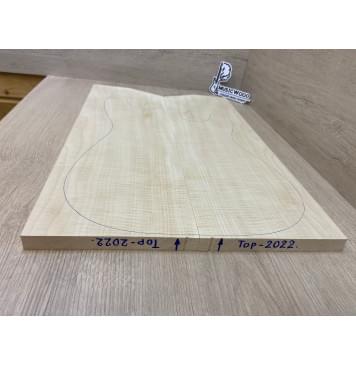 Клён Белый Явор, Волнистый заготовка на топ Смешанный АА Волна ААА 18х177х530-495 мм - 2 шт (книжкой) Уценка-потемнения с обратной стороны,сучок-5