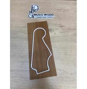 Сапели (шлифованный) заготовка накладки на головку грифа Радиал ААА 2х96х245 мм-4