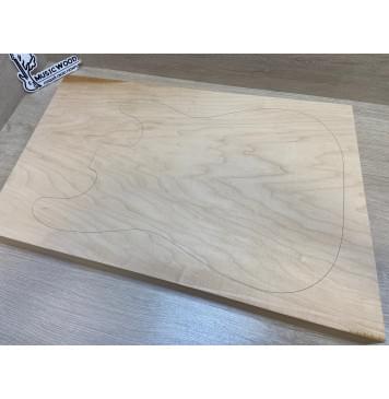 Клён Белый Печёный 120 гр заготовка корпуса Тангент ААА 51х375-345х560-545 мм,Массив, 625 кг/м3-1