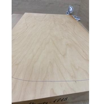 Клён Белый Печёный 120 гр заготовка корпуса Тангент ААА 51х375-345х560-545 мм,Массив, 625 кг/м3-2