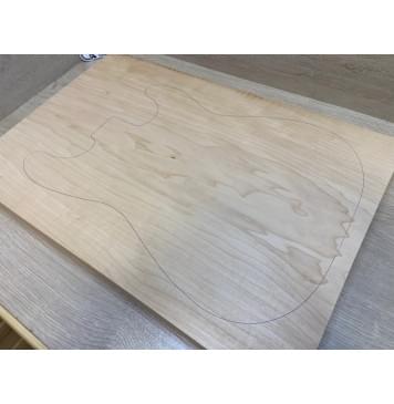 Клён Белый Печёный 120 гр заготовка корпуса Тангент АА 50х380-375х560-550 мм,Массив, 632 кг/м3-1