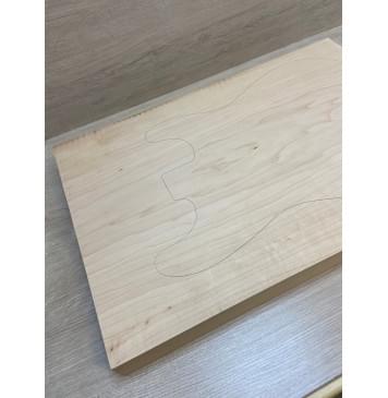 Клён Белый Печёный 120 гр заготовка корпуса Тангент АА 50х380-375х560-550 мм,Массив, 632 кг/м3-4