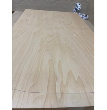 Клён Белый Печёный 120 гр заготовка корпуса Тангент ААА 53х346х570 мм,Массив, 633 кг/м3-3