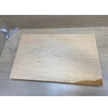 Клён Белый Печёный 120 гр заготовка корпуса Тангент АА 51х350-345х545 мм,Массив, 645 кг/м3-0