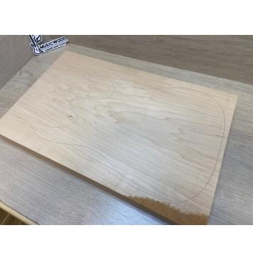 Клён Белый Печёный 120 гр заготовка корпуса Тангент АА 51х350-345х545 мм,Массив, 645 кг/м3-1