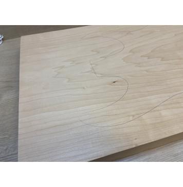 Клён Белый Печёный 120 гр заготовка корпуса Тангент АА 51х350-345х545 мм,Массив, 645 кг/м3-8