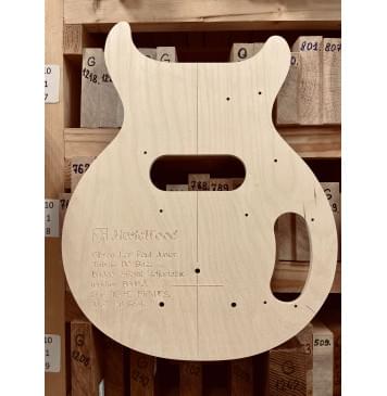 Gibson Les Paul Junior Tribute DC Bass 4, Bridge 3-Point Adjustable (Guyker BG004),  EMG TB-HZ PICKUPS, 30.5", 20 Frets, комплект для фрезеровки гитары, фанера 8мм-1