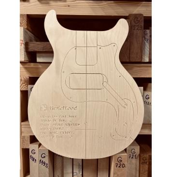 Gibson Les Paul Junior Tribute DC Bass 4, Bridge 3-Point Adjustable (Guyker BG004),  EMG TB-HZ PICKUPS, 30.5", 20 Frets, комплект для фрезеровки гитары, фанера 8мм-3